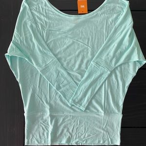 Brand New LUCY Brand light green Barre/Yoga top size Medium